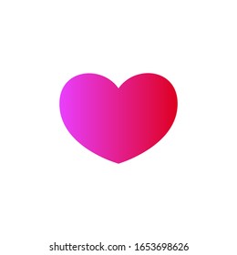 red gradation pink heart. for the heart icon or pure love