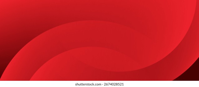 Fundo abstrato de gradiente vermelho com formas curvas