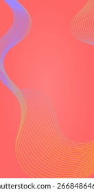 Red Gradient Abstract background with wavy lines and Copy Space for Insert Text