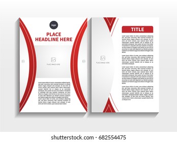 Red Gradient Abstract Semi Circle Theme with Image in Business Brochure Design Template Vector.  
