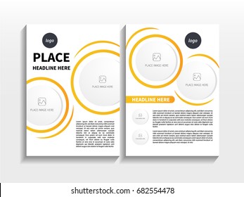 Red Gradient Abstract Semi Circle Theme with Image in Business Brochure Design Template Vector.  