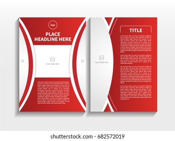 Red Gradient Abstract Semi Circle Theme with Image in Business Brochure Design Template Vector.