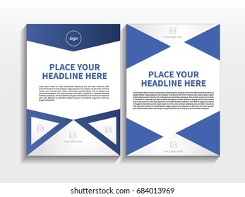 Red Gradient Abstract Triangle Theme with Image in Business Brochure Design Template Vector.  