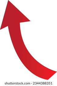 Red gradient arrow with transparent background . Arrows for app, website, social media and digital vector illustration