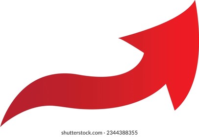 Red gradient arrow with transparent background . Arrows for app, website, social media and digital vector illustration