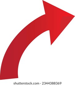 Red gradient arrow with transparent background . Arrows for app, website, social media and digital vector illustration