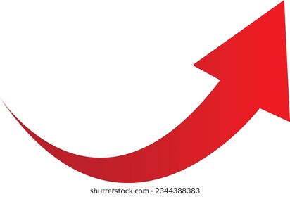 Red gradient arrow with transparent background . Arrows for app, website, social media and digital vector illustration