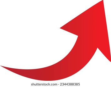 Red gradient arrow with transparent background . Arrows for app, website, social media and digital vector illustration