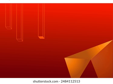 Red gradient background abstract minimalist geometric pattern, technology, business and economic background