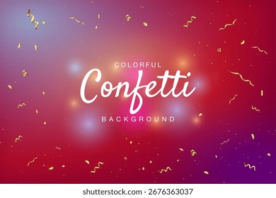 Fondo degradado rojo con serpentinas de confeti para fiesta