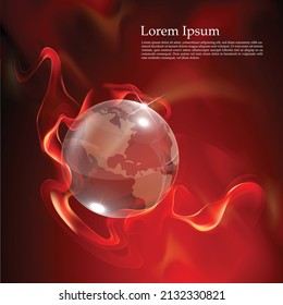 fondo de degradado rojo con efecto de guante de cristal y humo