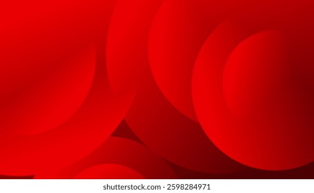 Red gradient background with geometric circle designs, creating a modern and dynamic abstract look. Perfect for branding, web design, posters, and digital artwork. High-quality EPS vector background.