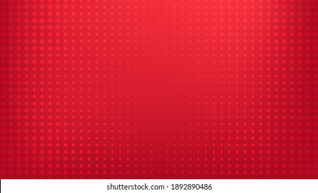 Red gradient background with geometric square halftone pattern pop art comic style.