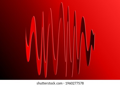 Red gradient background with sound wave or light wave illustration. Suitable for banners, flyers, web, etc.