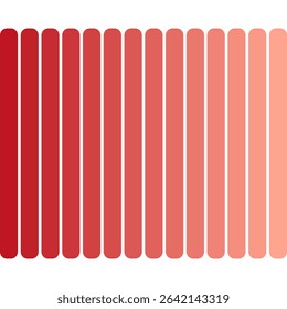 Red gradient bars. Soft column form. Simple vector icon. Horizontal color palette.