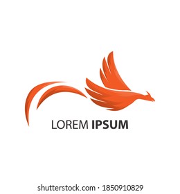 red gradient color phoenix bird logo.
company logo