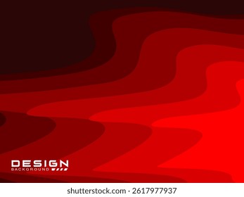 Red gradient colorful geometric abstract background and red wave pattern background. Red wave vector abstract background flat design stock illustration. Red Wave Background.