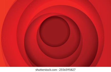 Red gradient composition background. Composition of smooth and dark red color abstract circle paper cut. merry christmas background