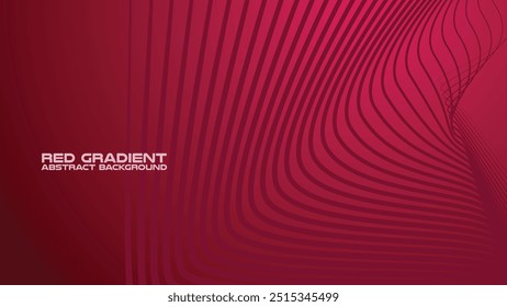 Red gradient with curve line abstract background for backdrop or presentation