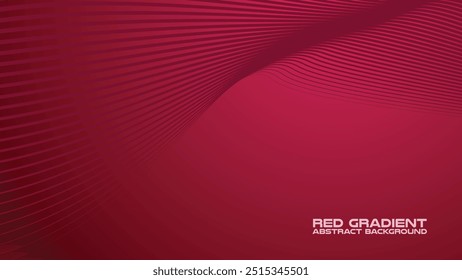 Red gradient with curve line abstract background for backdrop or presentation