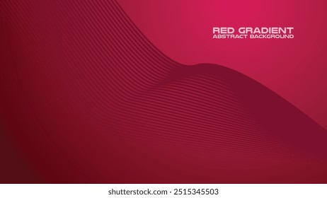 Red gradient with curve line abstract background for backdrop or presentation