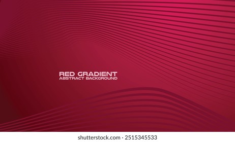 Red gradient with curve line abstract background for backdrop or presentation