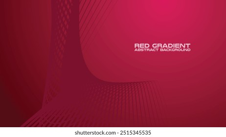 Red gradient with curve line abstract background for backdrop or presentation