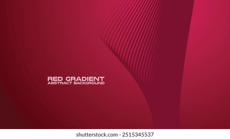 Red gradient with curve line abstract background for backdrop or presentation