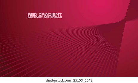 Red gradient with curve line abstract background for backdrop or presentation