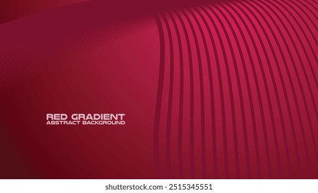 Red gradient with curve line abstract background for backdrop or presentation