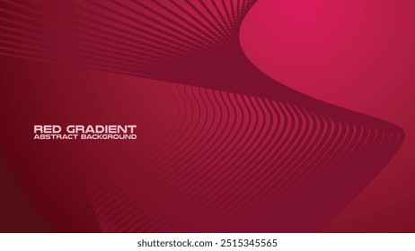 Red gradient with curve line abstract background for backdrop or presentation