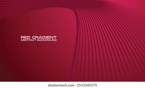 Gradiente vermelho com linha de curva de fundo abstrato para fundo ou apresentação