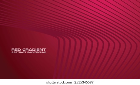 Red gradient with curve line abstract background for backdrop or presentation