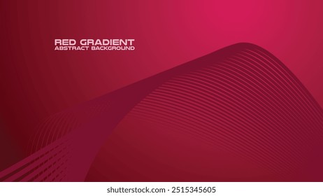 Red gradient with curve line abstract background for backdrop or presentation