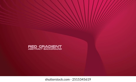 Red gradient with curve line abstract background for backdrop or presentation