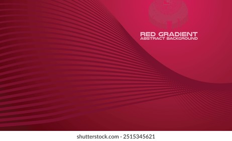 Red gradient with curve line abstract background for backdrop or presentation