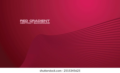 Red gradient with curve line abstract background for backdrop or presentation