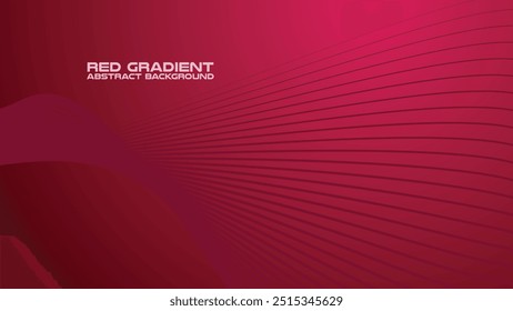 Red gradient with curve line abstract background for backdrop or presentation