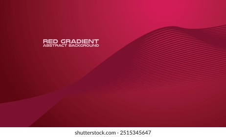 Red gradient with curve line abstract background for backdrop or presentation