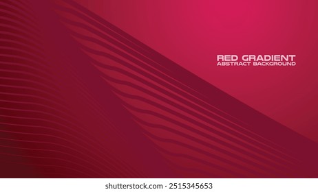 Red gradient with curve line abstract background for backdrop or presentation