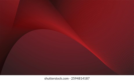 Red gradient with curve line abstract background for backdrop