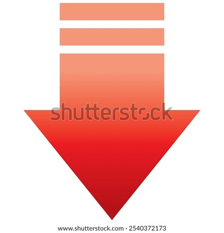 Red gradient downward arrow illustration