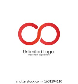 Red gradient endless logo vector with letter C and O concept