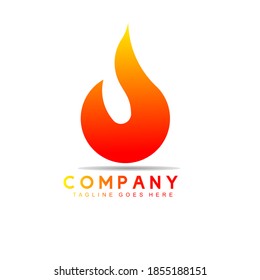 logotipo de incendio de gradiente rojo con estilo moderno