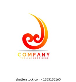 red gradient fire logo with modern style