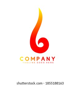 red gradient fire logo with modern style