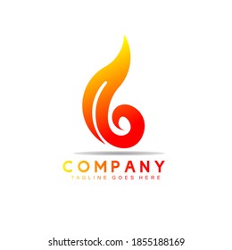 red gradient fire logo with modern style