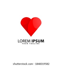  red gradient heart logo design