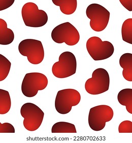 Red gradient hearts white background  Vector seamless pattern  Best for textile  wallpapers  wrapping paper  package   St  Valentine's Day decoration 