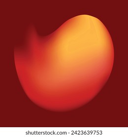 red gradient liquid oval object blob